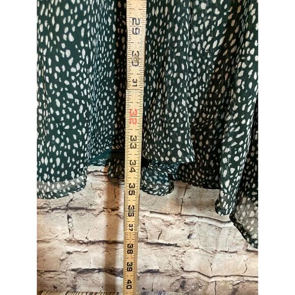 Joie Dress Womens Medium Forest Green Polka Dot Peasant Prairie Button Front - Picture 8 of 12